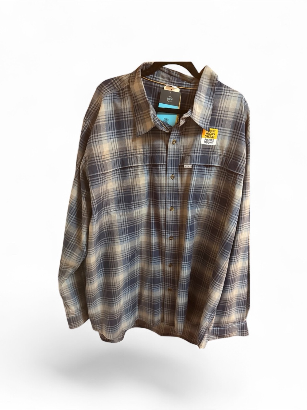 Carhartt Force Reydell Long Sleeve Flannel Shirt Mens 4XL Blue/Tan Plaid NWT
